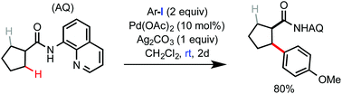 Graphical abstract: Palladium-catalyzed arylation of β-methylene C(sp3)–H bonds at room temperature: desymmetrization of simple cycloalkyl carboxylic acids