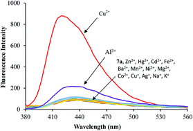 Graphical abstract: Highly sensitive and selective chemosensors for Cu2+ and Al3+ based on photoinduced electron transfer (PET) mechanism