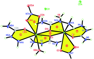 Graphical abstract: Seven rings, eight-coordinated binuclear chelate: [Ca2(SCZ)4(NO3)2(H2O)2]Cl2 (SCZ = semicarbazide)