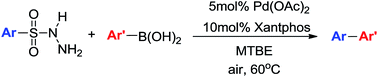 Graphical abstract: Pd-catalyzed desulfitative and denitrogenative Suzuki-type reaction of arylsulfonyl hydrazides