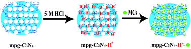 Graphical abstract: Protonated mesoporous graphitic carbon nitride for rapid and highly efficient removal of microcystins