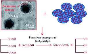 Graphical abstract: Nanocrystalline potassium impregnated SiO2 as heterogeneous catalysts for the transesterification of karanja and jatropha oil