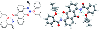 Graphical abstract: Bifurcated hydrogen bonding mediated planar 9,10-anthraquinone dyes: synthesis, structure and properties