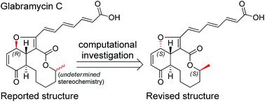 Graphical abstract: Structural revision of glabramycins B and C, antibiotics from the fungus Neosartorya glabra by DFT calculations of NMR chemical shifts and coupling constants