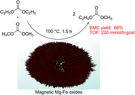 Graphical abstract: Binary Mg–Fe oxide as a highly active and magnetically separable catalyst for the synthesis of ethyl methyl carbonate