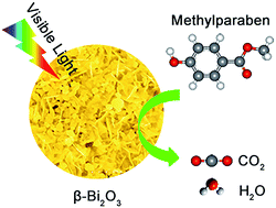 Graphical abstract: One-pot synthesis of micro/nano structured β-Bi2O3 with tunable morphology for highly efficient photocatalytic degradation of methylparaben under visible-light irradiation