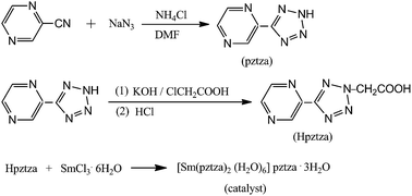 Graphical abstract: Synthesis, crystal structure and catalytic property of a new samarium compound derived from 5-(pyrazin-2-yl)tetrazole-2-acetic acid