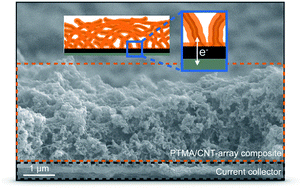 Graphical abstract: Nitroxide radical polymer/carbon-nanotube-array electrodes with improved C-rate performance in organic radical batteries