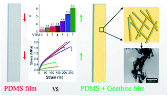 Graphical abstract: Goethite nanorods as a cheap and effective filler for siloxane nanocomposite elastomers