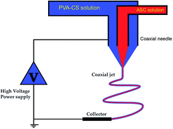 Graphical abstract: Preparation of an ascorbic acid/PVA–chitosan electrospun mat: a core/shell transdermal delivery system