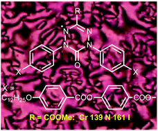 Graphical abstract: 3-Substituted 6-oxoverdazyl bent-core nematic radicals: synthesis and characterization