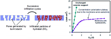 Graphical abstract: Ceramic anion-exchange membranes based on microporous supports infiltrated with hydrated zirconium dioxide