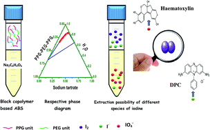 Graphical abstract: Block copolymer as a novel functional phase in an aqueous biphasic system for species selective iodine extraction