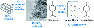 Graphical abstract: Supercritical fluid deposition of Ru nanoparticles onto SiO2 SBA-15 as a sustainable method to prepare selective hydrogenation catalysts