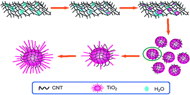 Graphical abstract: Fluffy-ball-shaped carbon nanotube–TiO2 nanorod nanocomposites for photocatalytic degradation of methylene blue