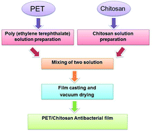Graphical abstract: Preparation and investigation of mechanical and antibacterial properties of poly(ethylene terephthalate)/chitosan blend