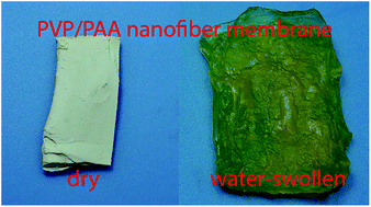 Graphical abstract: Hydrogel properties of electrospun polyvinylpyrrolidone and polyvinylpyrrolidone/poly(acrylic acid) blend nanofibers