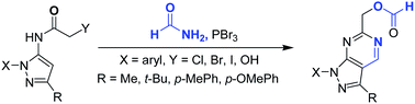 Graphical abstract: Vilsmeier reagent-mediated synthesis of 6-[(formyloxy)methyl]-pyrazolopyrimidines via a one-pot multiple tandem reaction