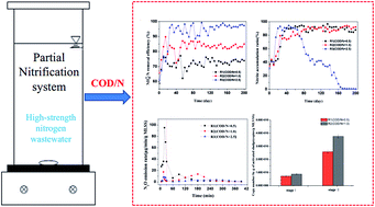 Graphical abstract: Effect of influent COD/N ratio on performance and N2O emission of partial nitrification treating high-strength nitrogen wastewater