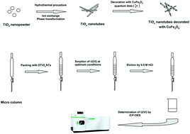 Graphical abstract: Microwave assisted decoration of titanium oxide nanotubes with CuFe2O4 quantum dots for solid phase extraction of uranium