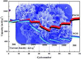 Graphical abstract: PSA modified 3 D flower-like NiCo2O4 nanorod clusters as anode materials for lithium ion batteries