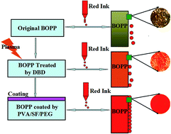 Graphical abstract: Development of a novel protocol for the permanent hydrophilic modification of a BOPP film for high quality printing with water-based ink