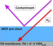 Graphical abstract: Contaminant-resistant MOF–Pd composite for H2 separation