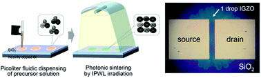 Graphical abstract: Printed In-Ga-Zn-O drop-based thin-film transistors sintered using intensely pulsed white light