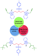Graphical abstract: Bis-imidazolium and benzimidazolium based gemini-type ionic liquids structure: synthesis and antibacterial evaluation