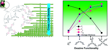 Graphical abstract: Cardanol benzoxazines – interplay of oxazine functionality (mono to tetra) and properties