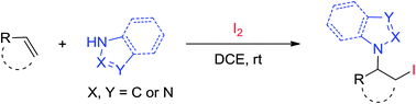 Graphical abstract: Iodine-mediated regioselective C–N and C–I bond formation of alkenes