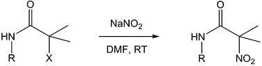 Graphical abstract: Bromo–nitro substitution on a tertiary α carbon—a previously uncharacterized facet of the Kornblum substitution