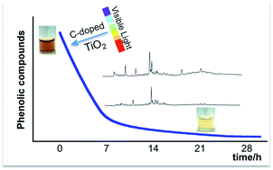 Graphical abstract: Cleaning of olive mill wastewaters by visible light activated carbon doped titanium dioxide