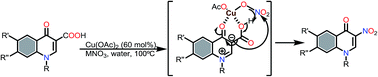 Graphical abstract: Operative conversions of 3-carboxy-4-quinolones into 3-nitro-4-quinolones via ipso-nitration: potential antifilarial agents as inhibitors of Brugia malayi thymidylate kinase