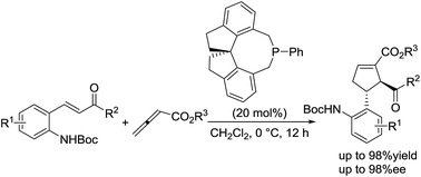 Graphical abstract: Phosphine-catalyzed asymmetric [3 + 2] annulation of chalcones with allenoates for enantioselective synthesis of functionalized cyclopentenes