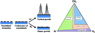 Graphical abstract: Flipping growth orientation of nanographitic structures by plasma enhanced chemical vapor deposition