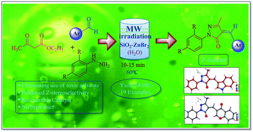 Graphical abstract: An SiO2/ZnBr2 mediated expeditious approach to 3-methyl-1-phenyl-1H-pyrazol-5(4H)-one derivatives in water under microwave irradiation