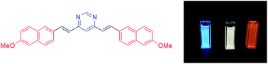 Graphical abstract: Protonable pyrimidine derivative for white light emission