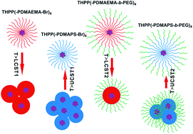 Graphical abstract: Star-shaped and star-block polymers with a porphyrin core: from LCST–UCST thermoresponsive transition to tunable self-assembly behaviour and fluorescence performance