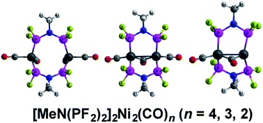 Graphical abstract: Binuclear nickel carbonyls with the small bite chelating diphosphine ligands methylaminobis(difluorophosphine) and methylenebis(dimethylphosphine): formation of Ni [[double bond, length as m-dash]] Ni double bonds in preference to ligand cleavage