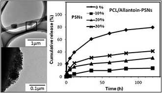 Graphical abstract: Allantoin-loaded porous silica nanoparticles/polycaprolactone nanofiber composites: fabrication, characterization, and drug release properties