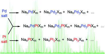 Graphical abstract: Analysis of model Pd- and Pt-containing contaminants in aqueous media using ESI-MS and the fragment partitioning approach