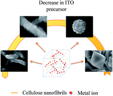 Graphical abstract: Tunable morphologies of indium tin oxide nanostructures using nanocellulose templates