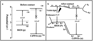 Graphical abstract: Facile synthesis of BiOI/CdWO4 p–n junctions: enhanced photocatalytic activities and photoelectrochemistry