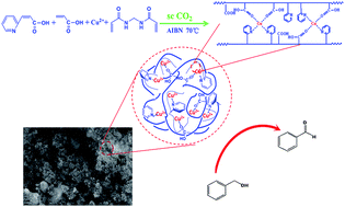 Graphical abstract: Synthesis of cross-linked copolymers of the (3-(2-pyridyl) acrylic acid)–copper(ii) complex in supercritical carbon dioxide for the catalytic oxidation of benzyl alcohol