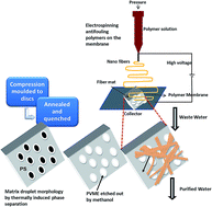 Graphical abstract: Designer porous antibacterial membranes derived from thermally induced phase separation of PS/PVME blends decorated with an electrospun nanofiber scaffold