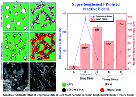 Graphical abstract: Structure–property relationships in super-toughened polypropylene-based ternary blends of core–shell morphology