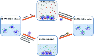 Graphical abstract: Highly selective separation of dyes using compressed CO2 and spherical polyelectrolyte brushes