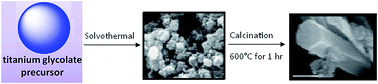 Graphical abstract: Influence of calcination temperatures on the formation of anatase TiO2 nano rods with a polyol-mediated solvothermal method