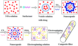 Graphical abstract: Formation of pH-responsive drug-delivery systems by electrospinning of vesicle-templated nanocapsule solutions